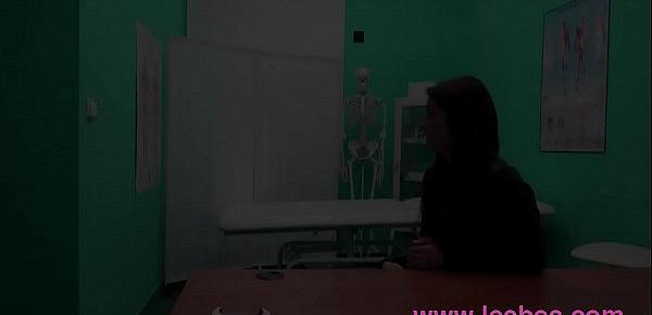  Lesbea Hot lesbian doctor examines small tits teen and makes her cum